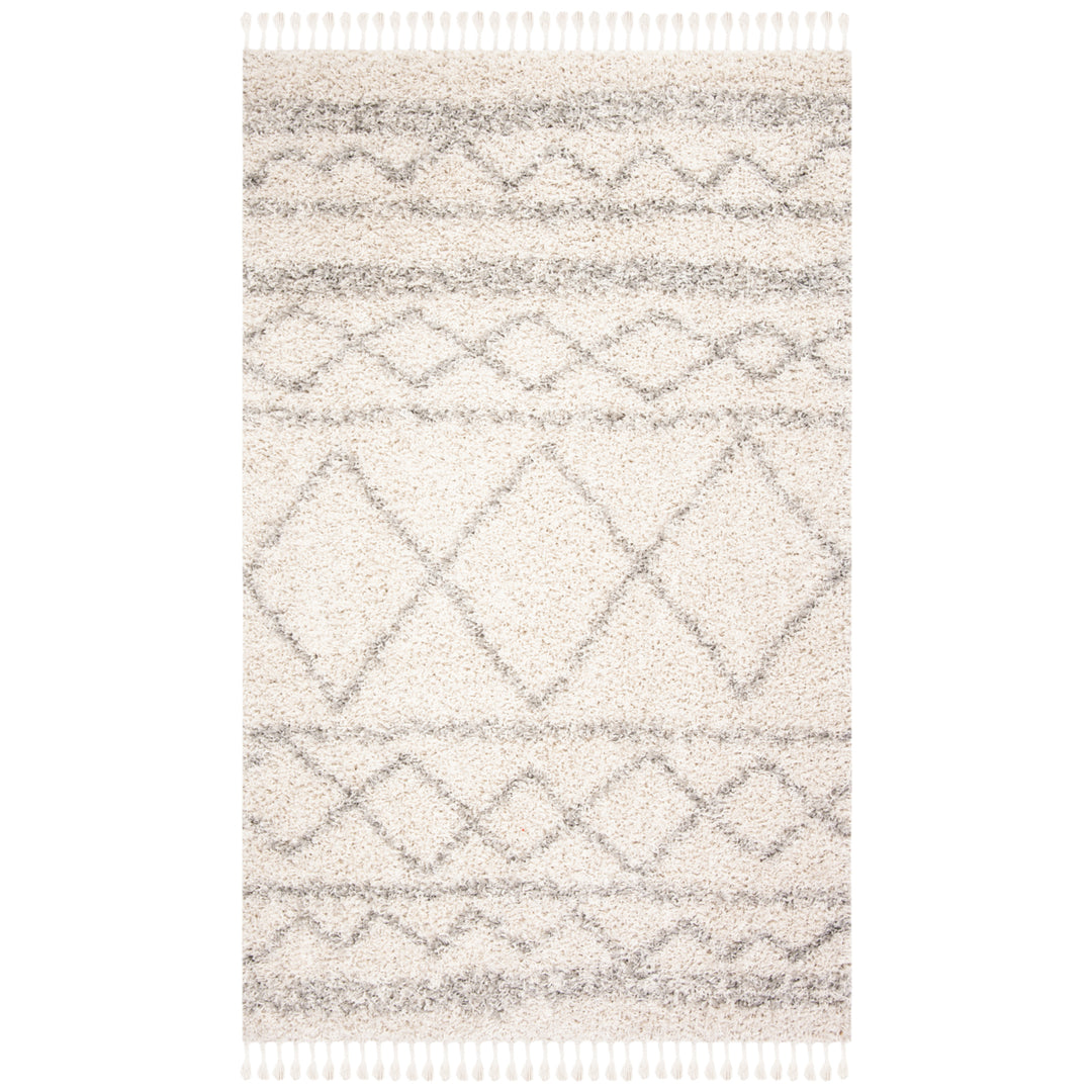 SAFAVIEH Pro Lux Shag PLX436A Ivory / Light Grey Rug Image 3