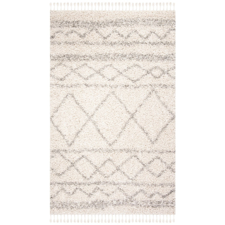 SAFAVIEH Pro Lux Shag PLX436A Ivory / Light Grey Rug Image 1