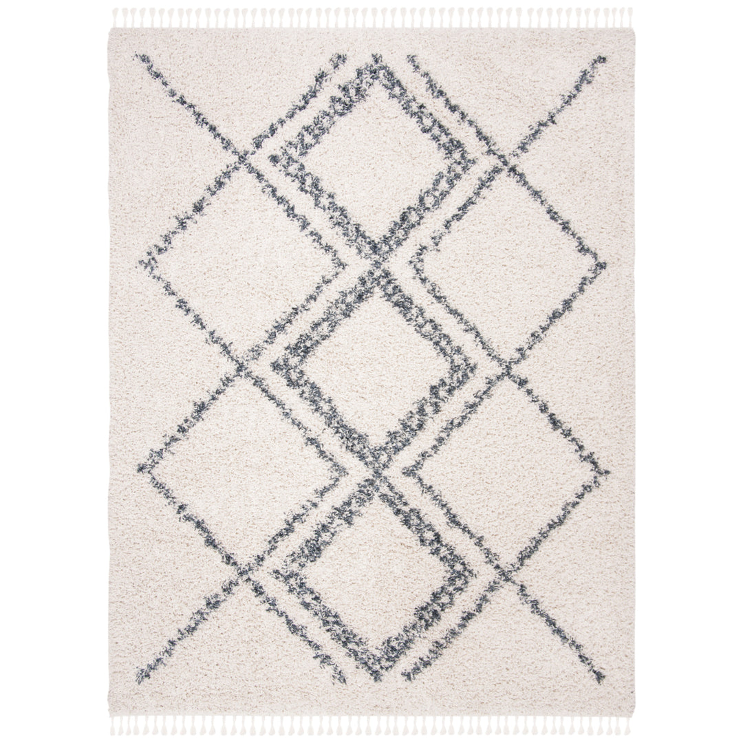 SAFAVIEH Pro Lux Shag Collection PLX432A Cream / Blue Rug Image 1