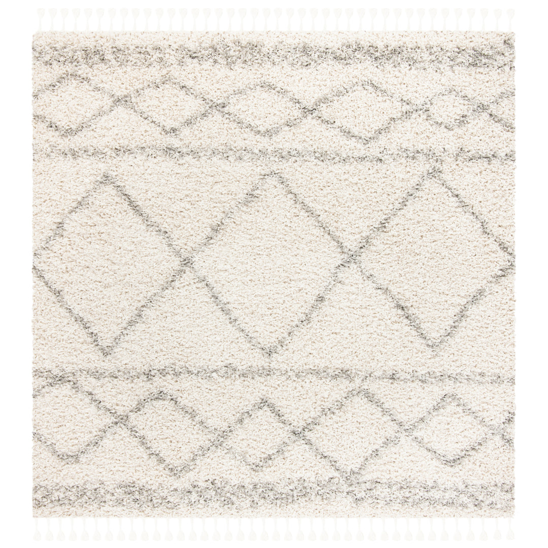 SAFAVIEH Pro Lux Shag PLX436A Ivory / Light Grey Rug Image 5