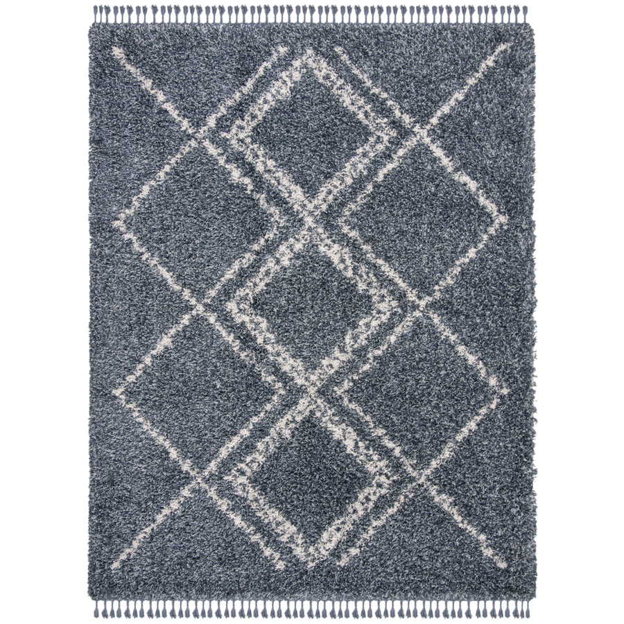 SAFAVIEH Pro Lux Shag Collection PLX432L Blue / Creme Rug Image 1