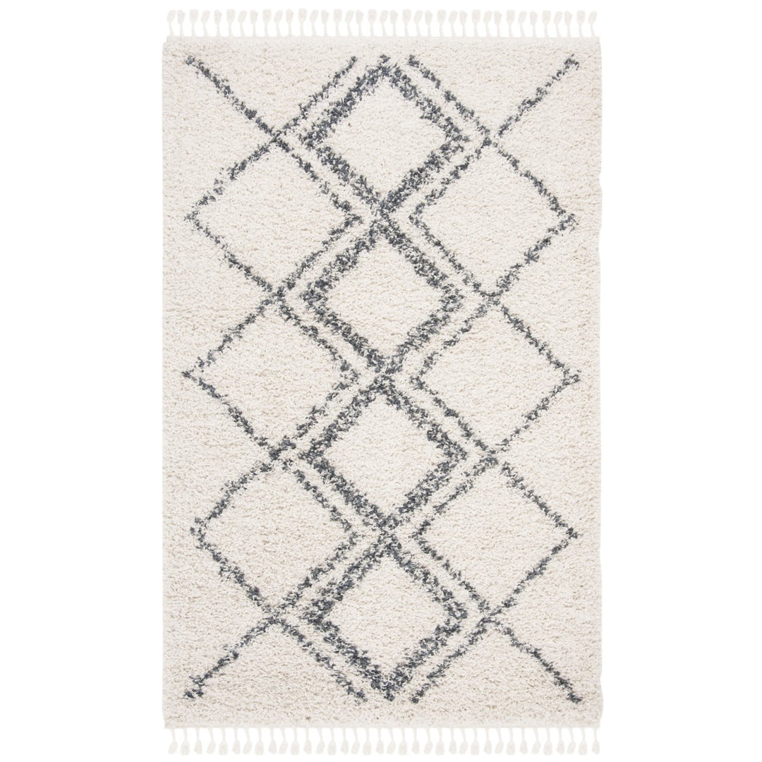 SAFAVIEH Pro Lux Shag Collection PLX432A Cream / Blue Rug Image 1