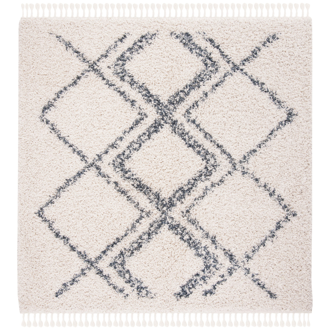 SAFAVIEH Pro Lux Shag Collection PLX432A Cream / Blue Rug Image 5