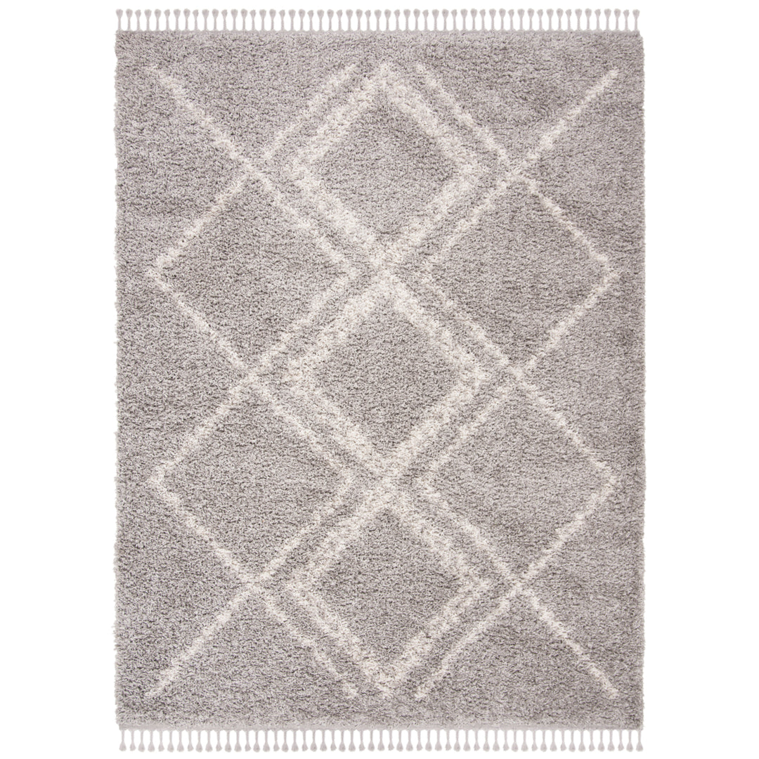 SAFAVIEH Pro Lux Shag Collection PLX432F Grey / Cream Rug Image 1