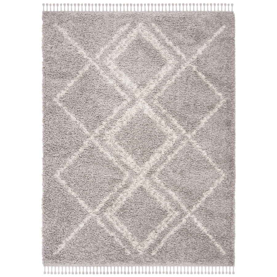 SAFAVIEH Pro Lux Shag Collection PLX432F Grey / Cream Rug Image 1