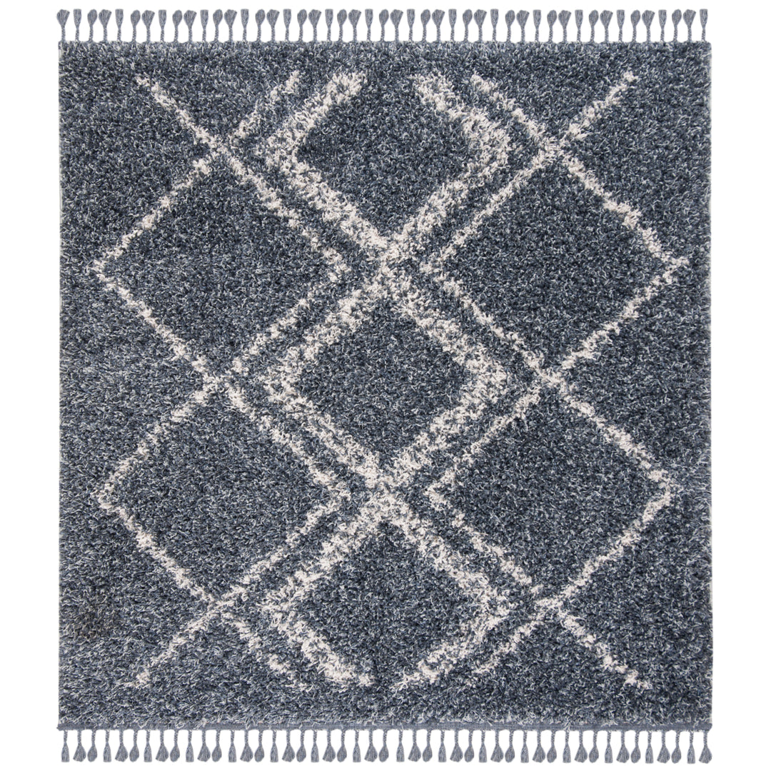 SAFAVIEH Pro Lux Shag Collection PLX432L Blue / Creme Rug Image 6