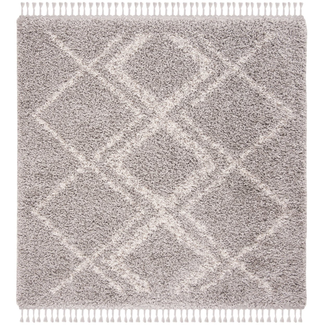 SAFAVIEH Pro Lux Shag Collection PLX432F Grey / Cream Rug Image 6