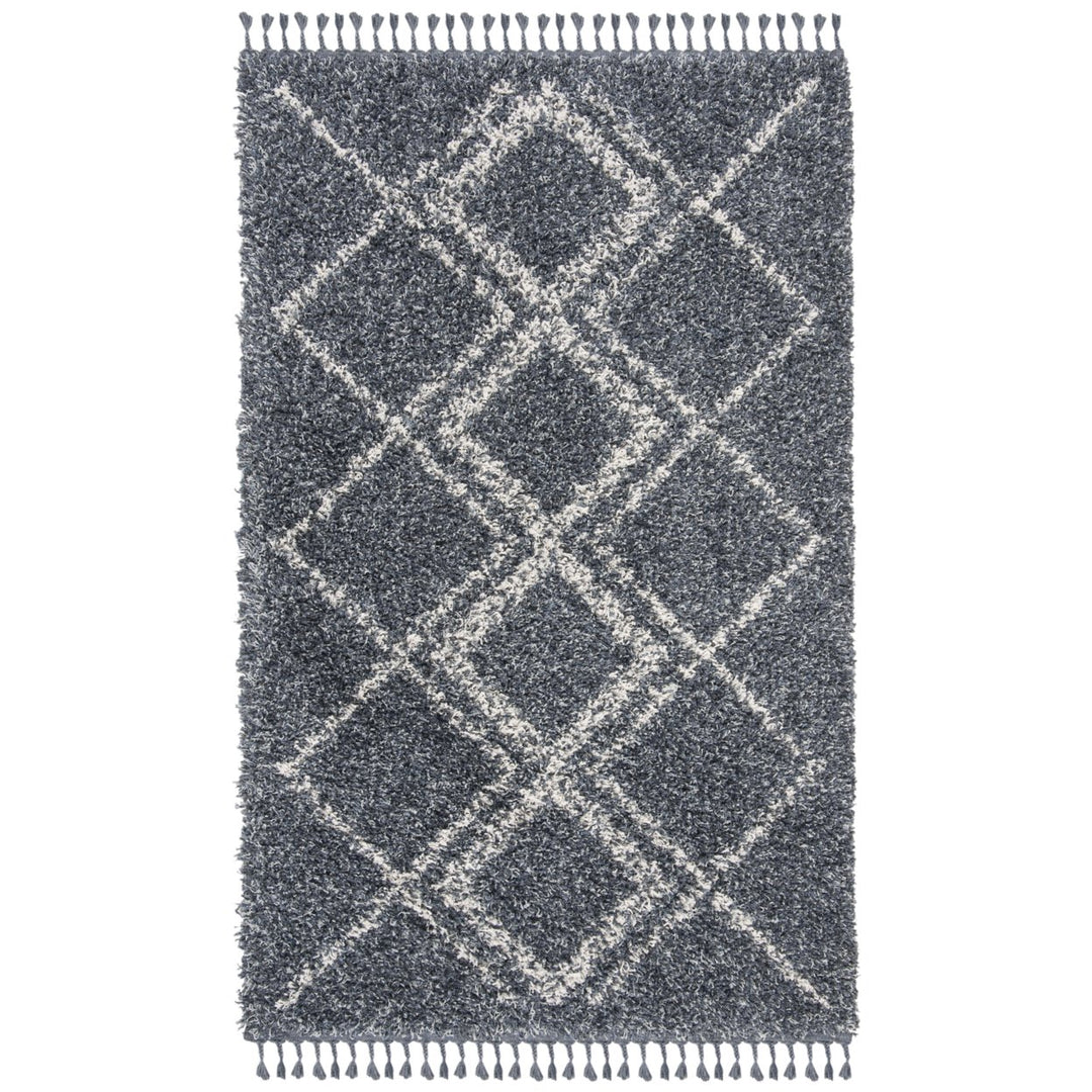 SAFAVIEH Pro Lux Shag Collection PLX432L Blue / Creme Rug Image 10