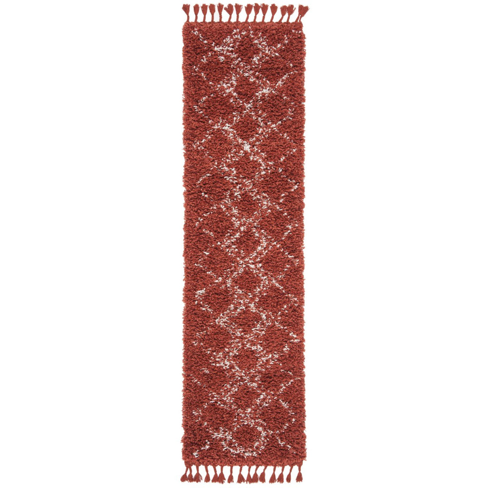 SAFAVIEH Pro Lux Shag Collection PLX432P Rust / Creme Rug Image 2