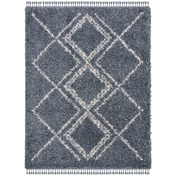 SAFAVIEH Pro Lux Shag Collection PLX432L Blue / Creme Rug Image 11