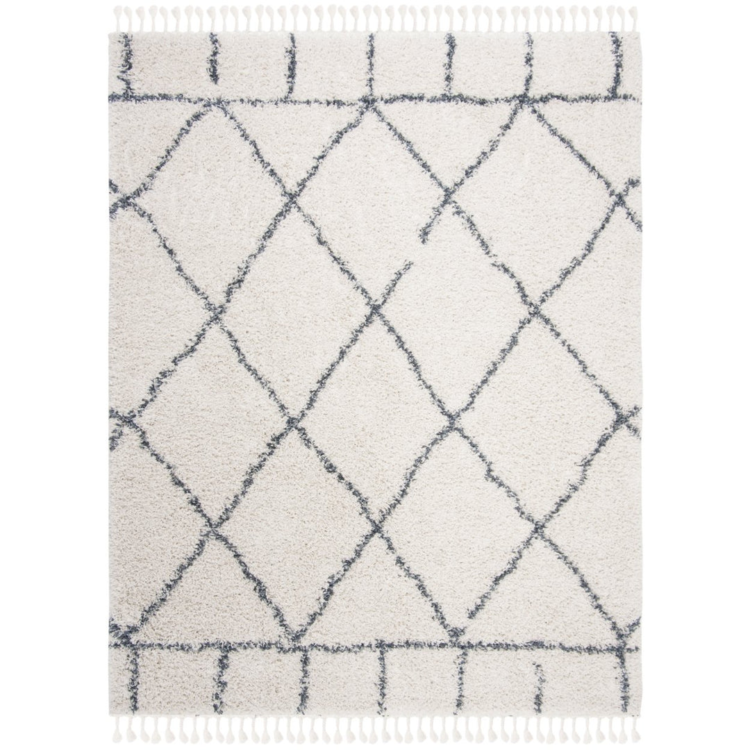 SAFAVIEH Pro Lux Shag Collection PLX433A Cream / Blue Rug Image 1