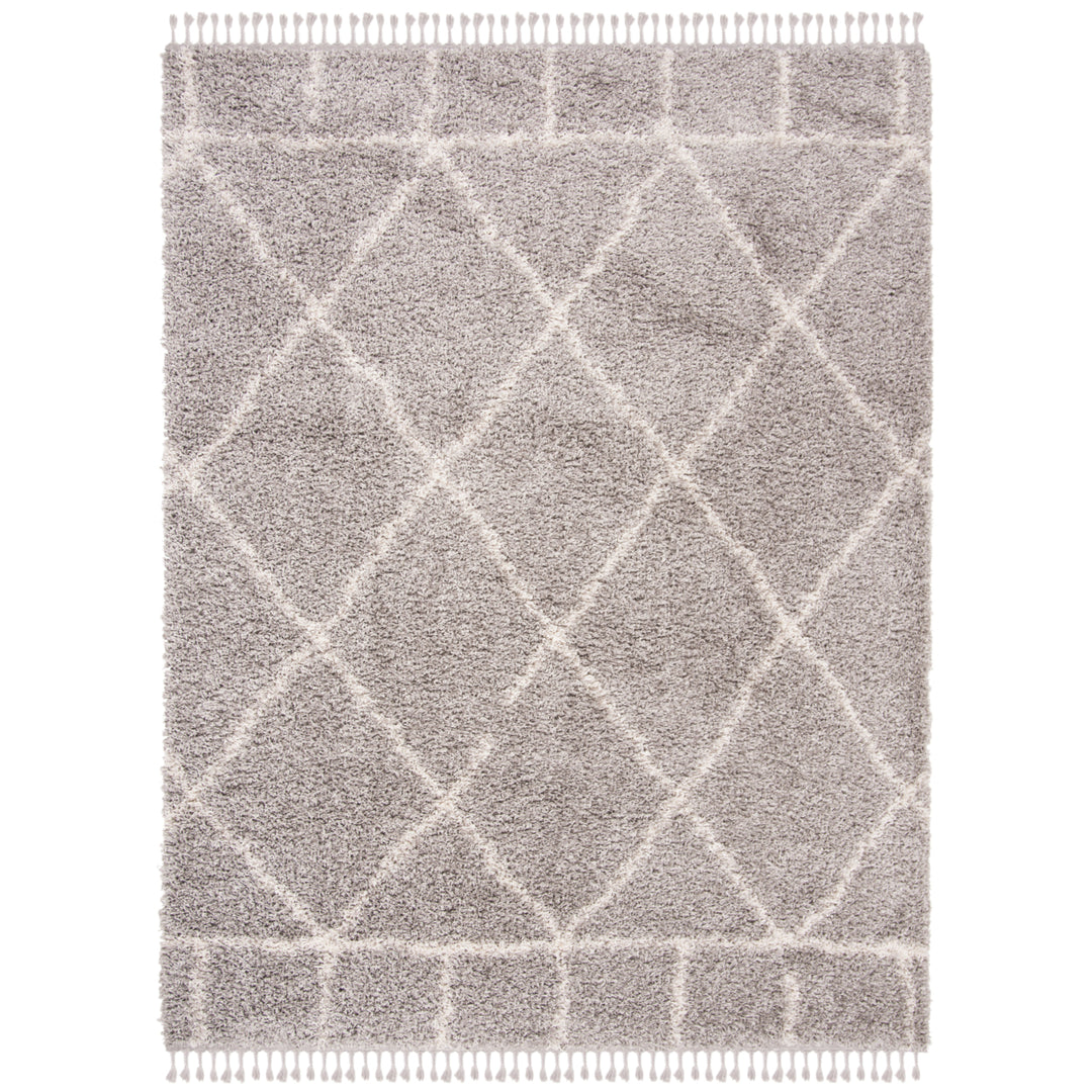 SAFAVIEH Pro Lux Shag Collection PLX433F Grey / Cream Rug Image 1