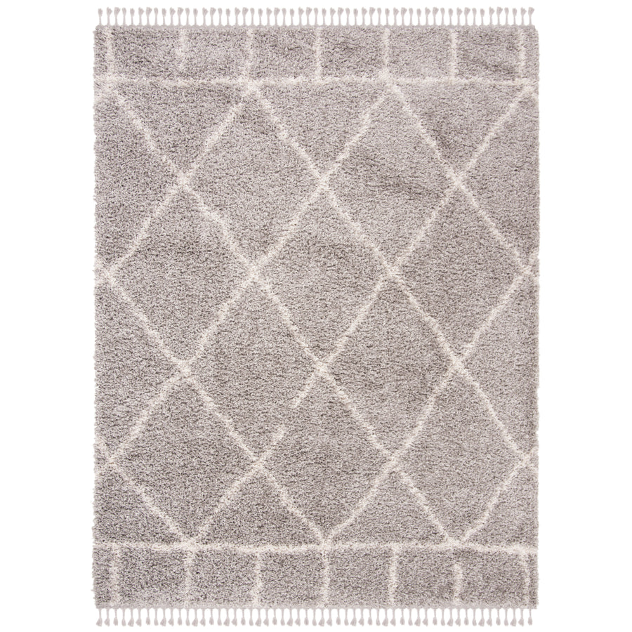 SAFAVIEH Pro Lux Shag Collection PLX433F Grey / Cream Rug Image 1