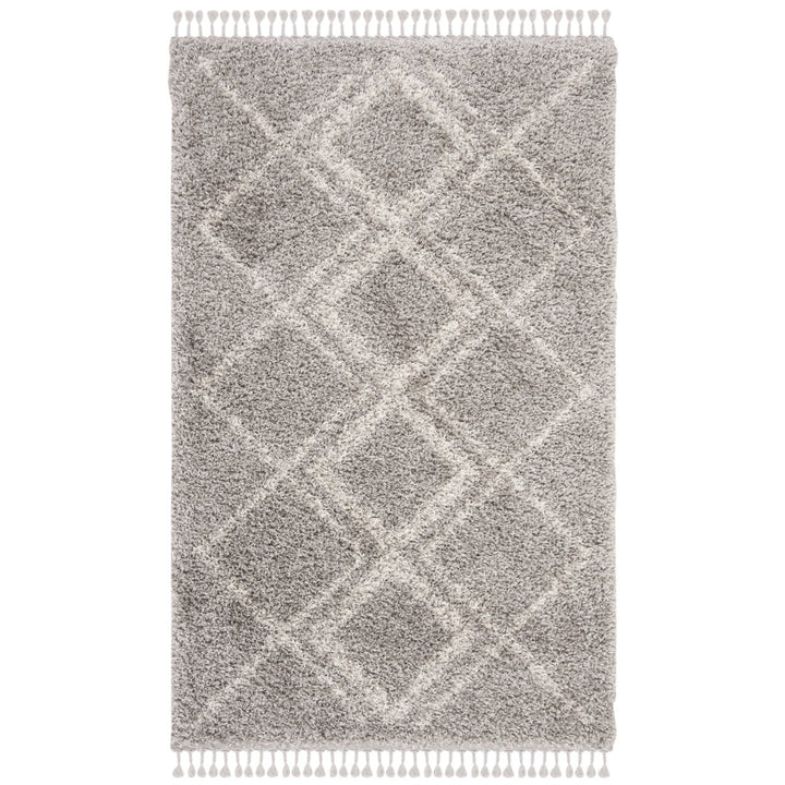 SAFAVIEH Pro Lux Shag Collection PLX432F Grey / Cream Rug Image 1