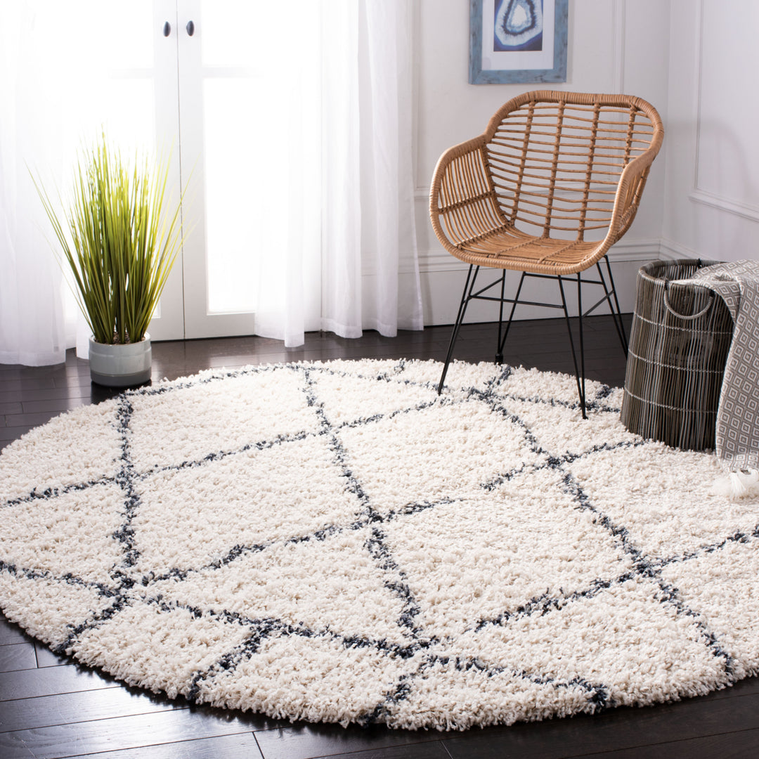 SAFAVIEH Pro Lux Shag Collection PLX433A Cream / Blue Rug Image 2