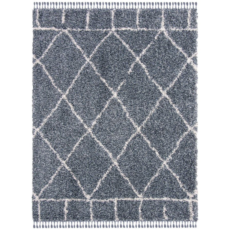 SAFAVIEH Pro Lux Shag Collection PLX433L Blue / Creme Rug Image 1