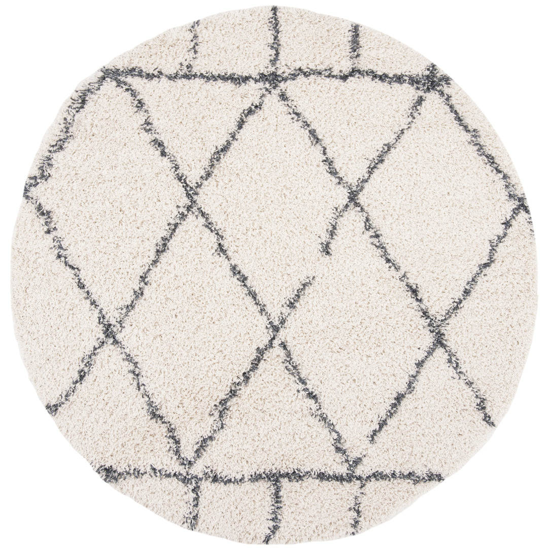 SAFAVIEH Pro Lux Shag Collection PLX433A Cream / Blue Rug Image 4