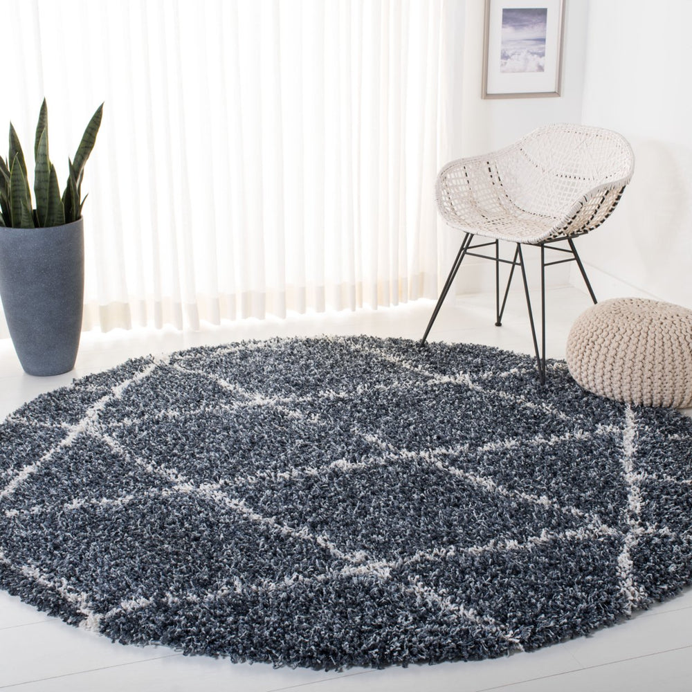 SAFAVIEH Pro Lux Shag Collection PLX433L Blue / Creme Rug Image 2