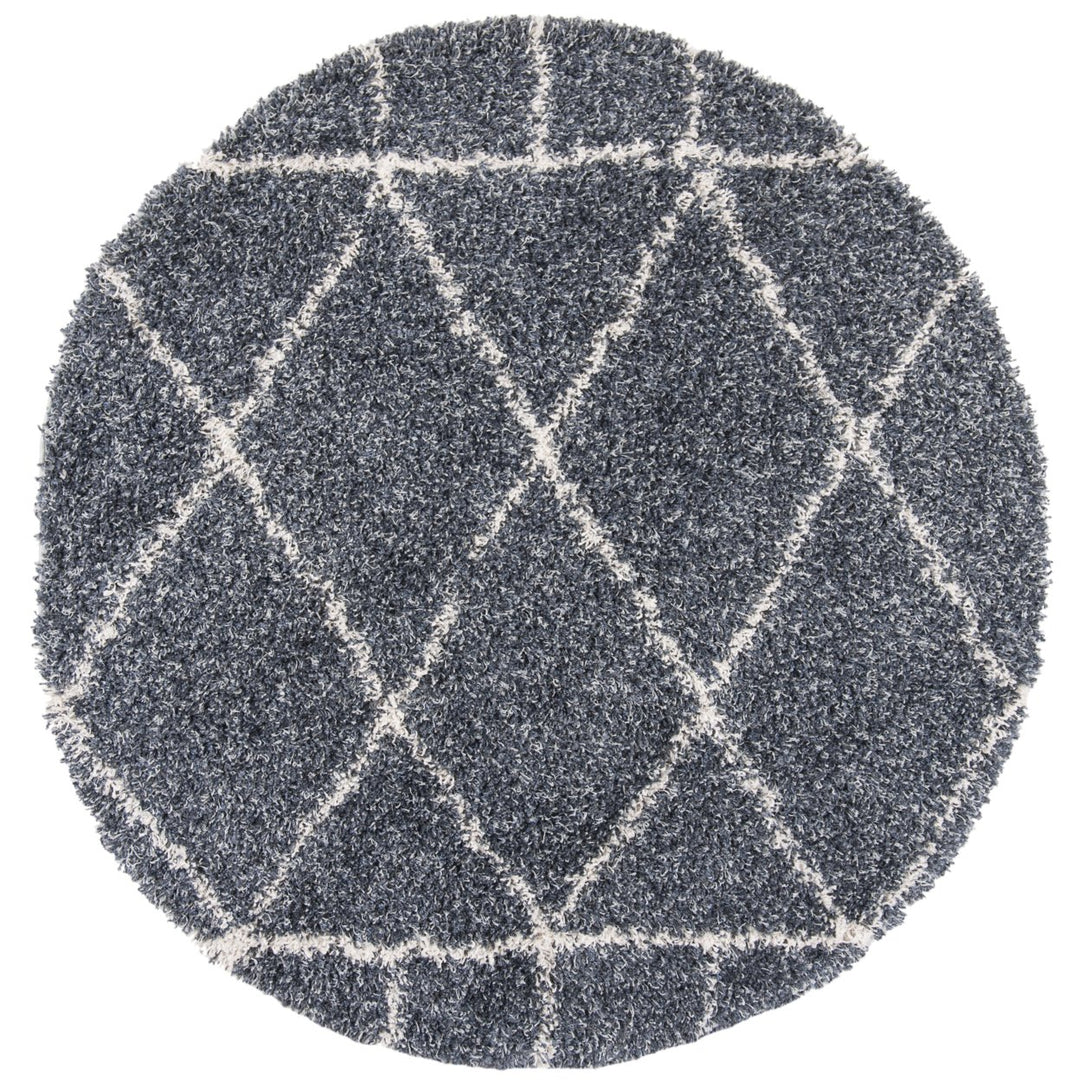 SAFAVIEH Pro Lux Shag Collection PLX433L Blue / Creme Rug Image 1