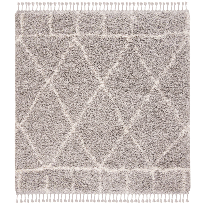 SAFAVIEH Pro Lux Shag Collection PLX433F Grey / Cream Rug Image 6