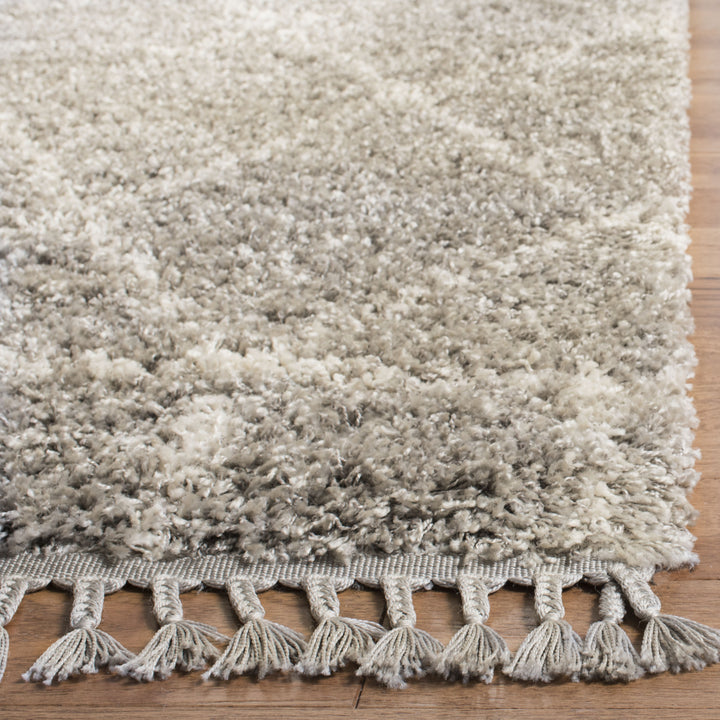 SAFAVIEH Pro Lux Shag Collection PLX433F Grey / Cream Rug Image 7