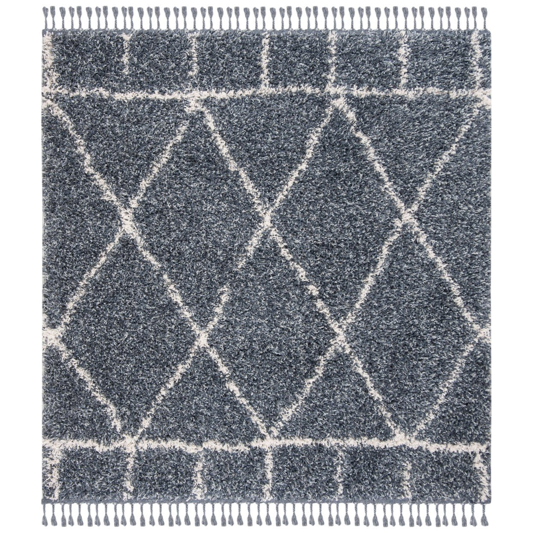 SAFAVIEH Pro Lux Shag Collection PLX433L Blue / Creme Rug Image 1