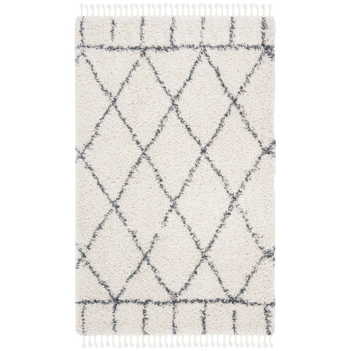 SAFAVIEH Pro Lux Shag Collection PLX433A Cream / Blue Rug Image 1