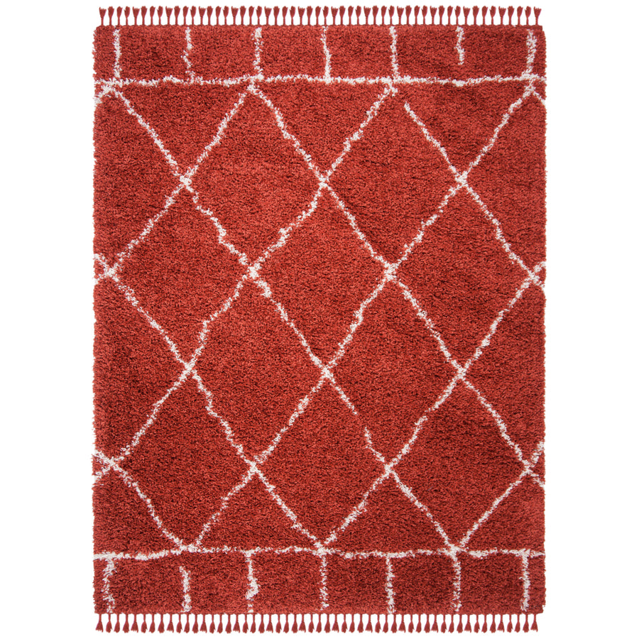 SAFAVIEH Pro Lux Shag Collection PLX433P Rust / Creme Rug Image 1