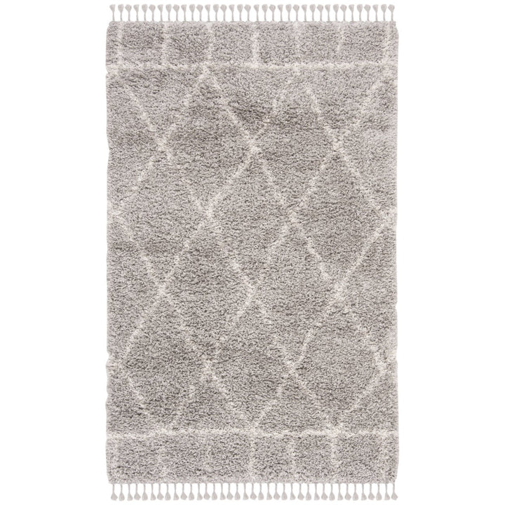 SAFAVIEH Pro Lux Shag Collection PLX433F Grey / Cream Rug Image 1