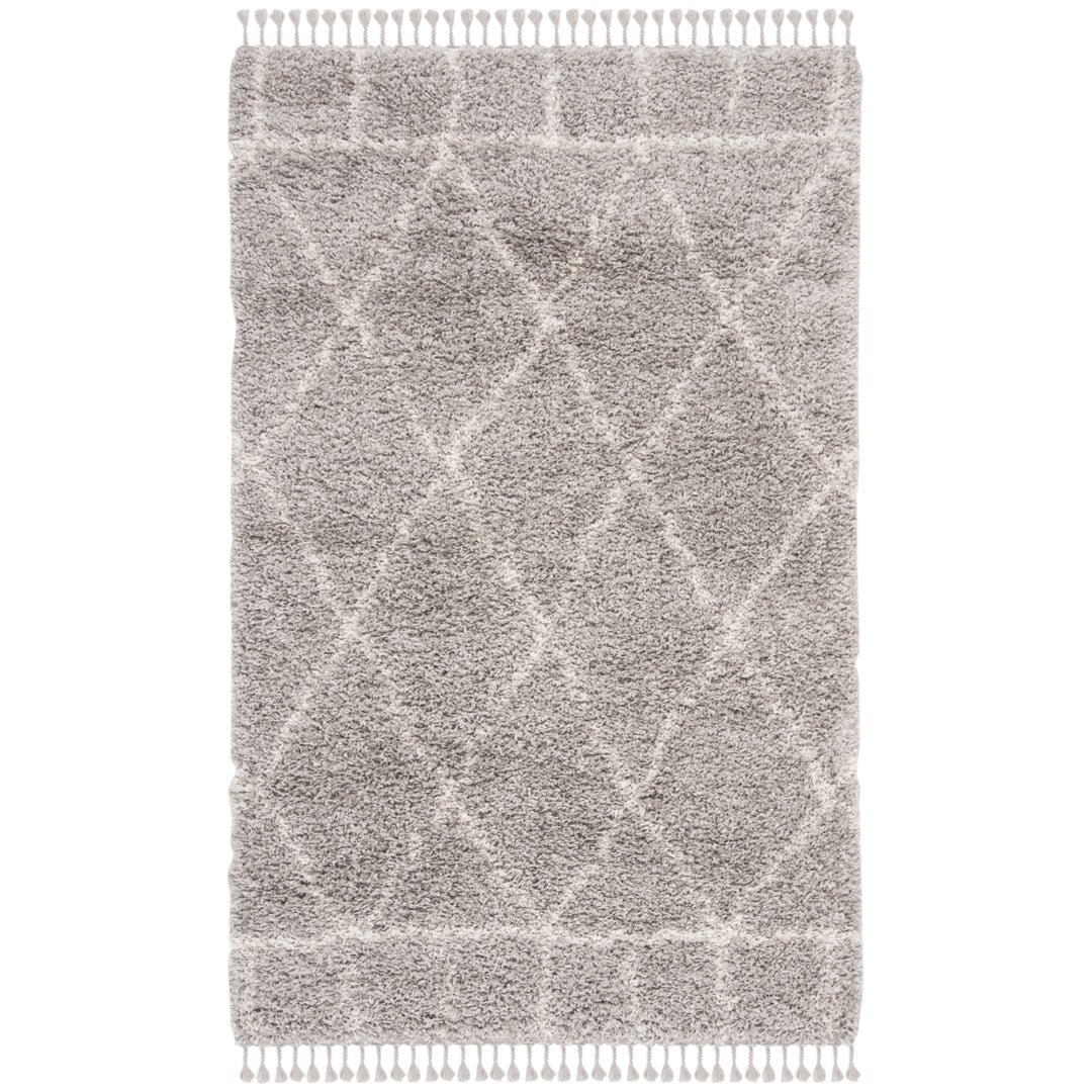 SAFAVIEH Pro Lux Shag Collection PLX433F Grey / Cream Rug Image 10