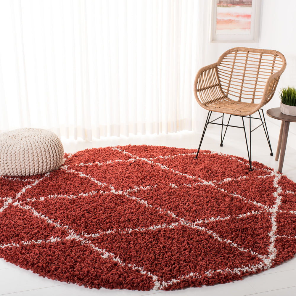 SAFAVIEH Pro Lux Shag Collection PLX433P Rust / Creme Rug Image 2