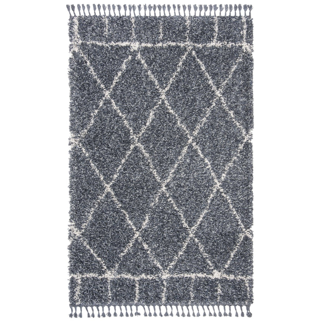 SAFAVIEH Pro Lux Shag Collection PLX433L Blue / Creme Rug Image 1