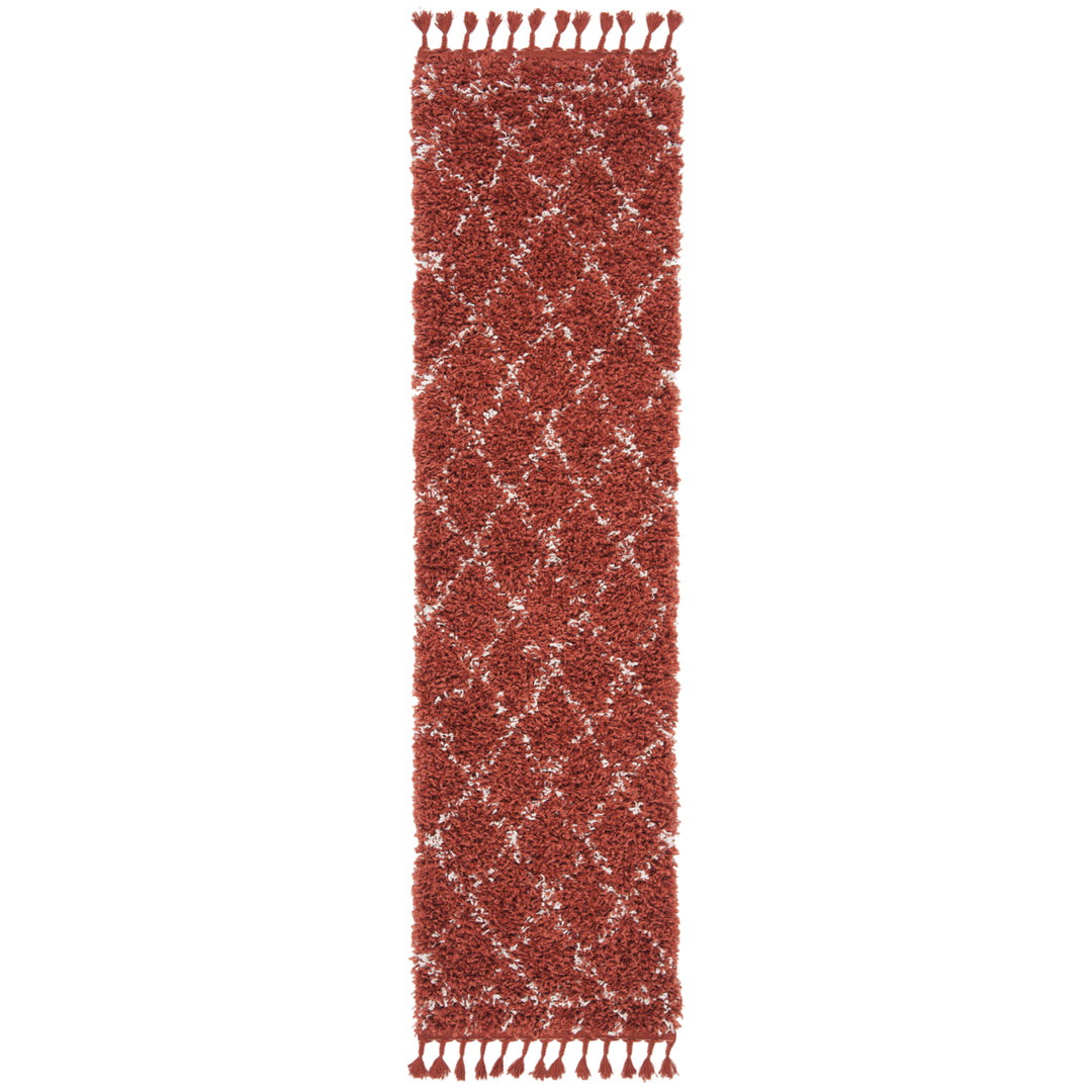 SAFAVIEH Pro Lux Shag Collection PLX433P Rust / Creme Rug Image 5