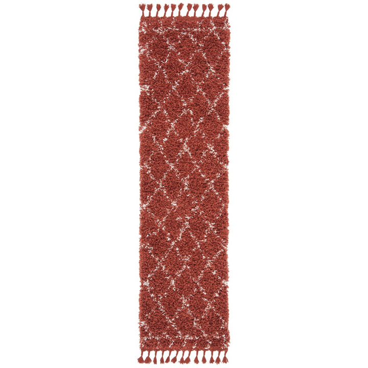 SAFAVIEH Pro Lux Shag Collection PLX433P Rust / Creme Rug Image 1