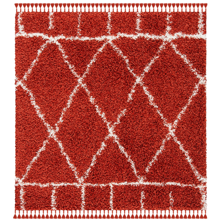 SAFAVIEH Pro Lux Shag Collection PLX433P Rust / Creme Rug Image 6