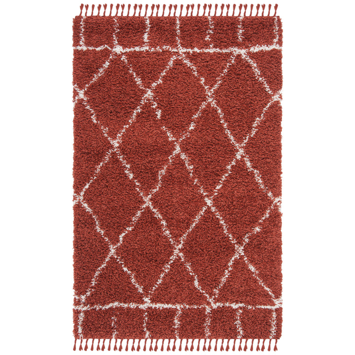 SAFAVIEH Pro Lux Shag Collection PLX433P Rust / Creme Rug Image 10