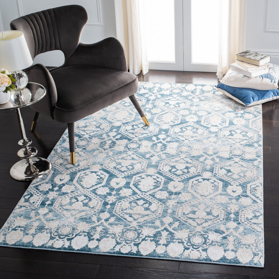 SAFAVIEH Palermo Collection PLM846T Blue / Beige Rug Image 1