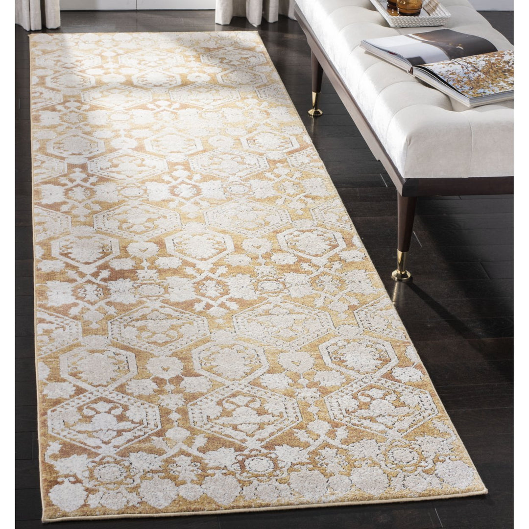 SAFAVIEH Palermo Collection PLM846G Gold / Beige Rug Image 2