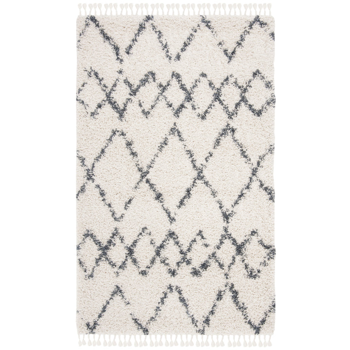 SAFAVIEH Pro Lux Shag Collection PLX434A Cream / Blue Rug Image 1