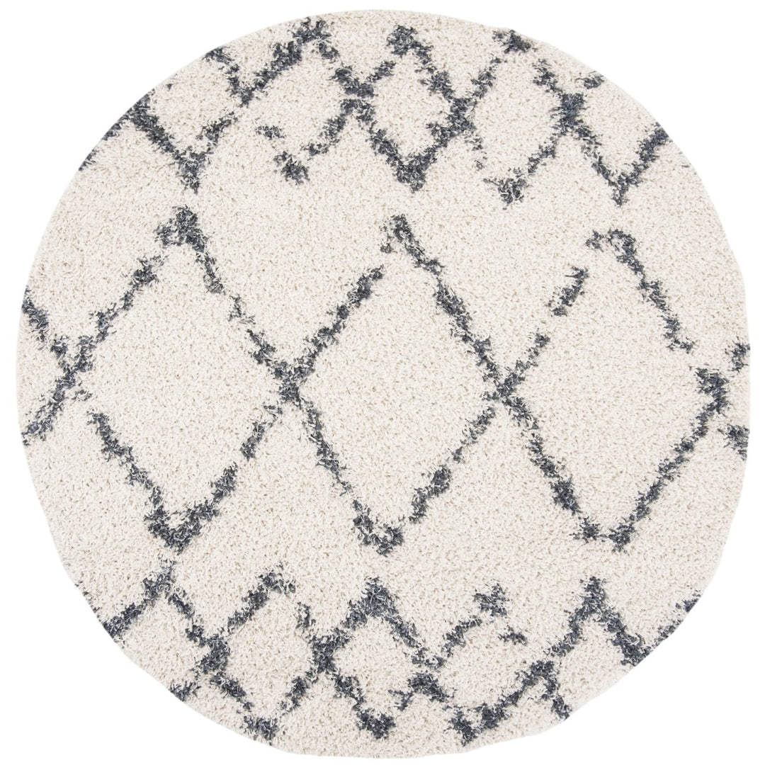 SAFAVIEH Pro Lux Shag Collection PLX434A Cream / Blue Rug Image 4