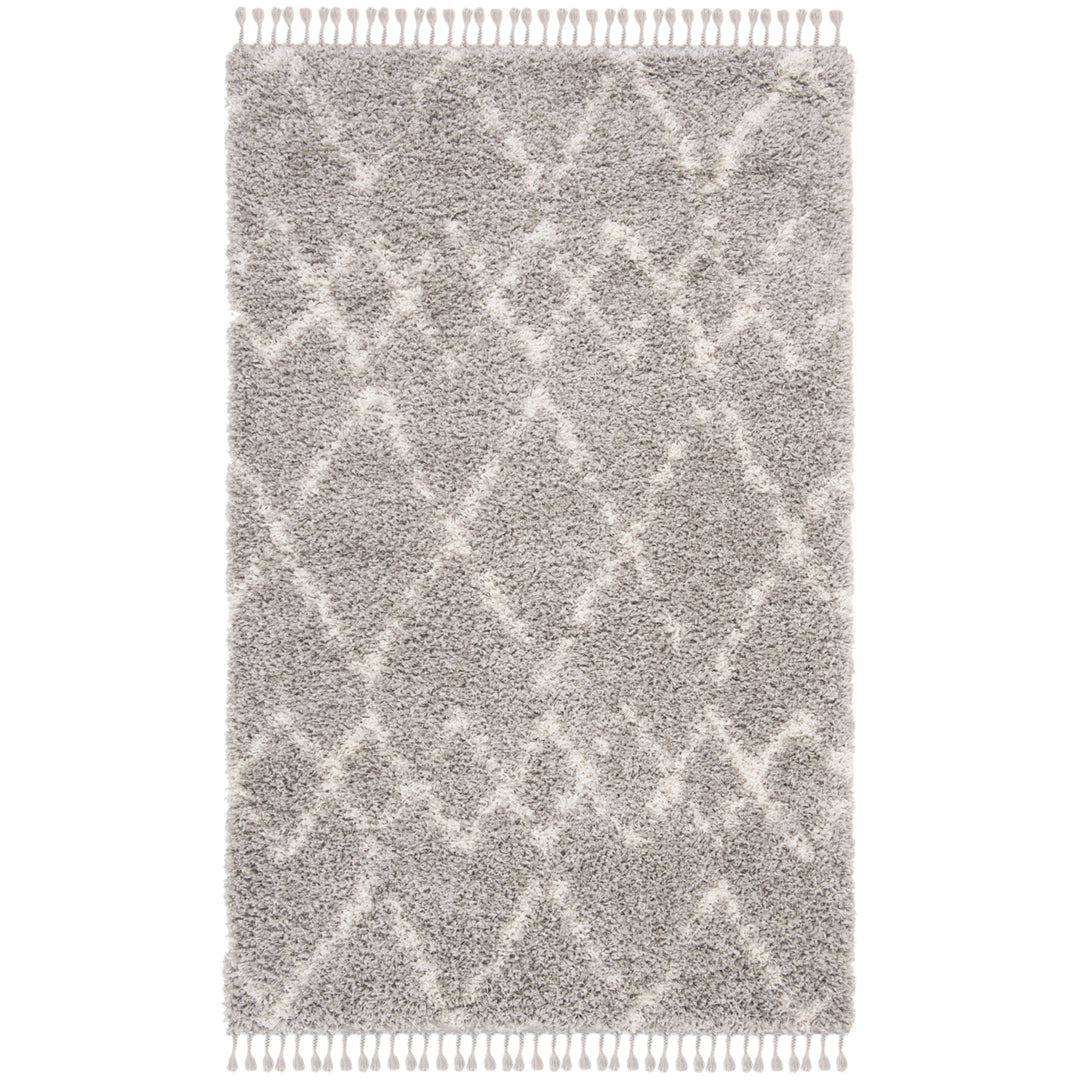 SAFAVIEH Pro Lux Shag Collection PLX434F Grey / Cream Rug Image 1