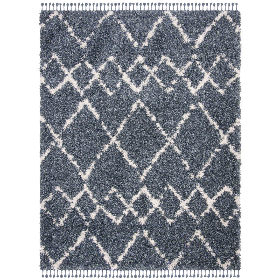 SAFAVIEH Pro Lux Shag Collection PLX434L Blue / Creme Rug Image 1