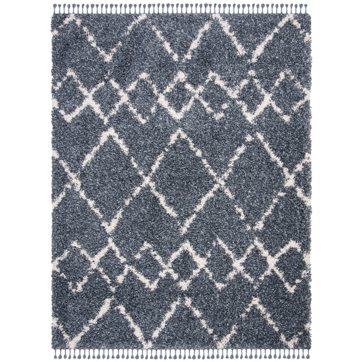 SAFAVIEH Pro Lux Shag Collection PLX434L Blue / Creme Rug Image 1