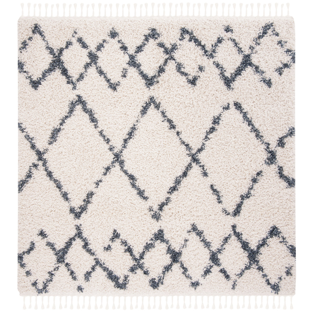 SAFAVIEH Pro Lux Shag Collection PLX434A Cream / Blue Rug Image 6