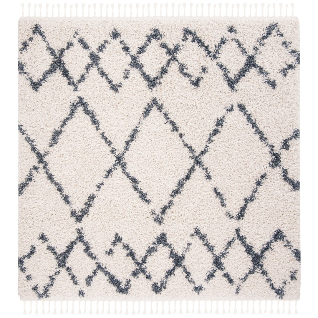 SAFAVIEH Pro Lux Shag Collection PLX434A Cream / Blue Rug Image 1