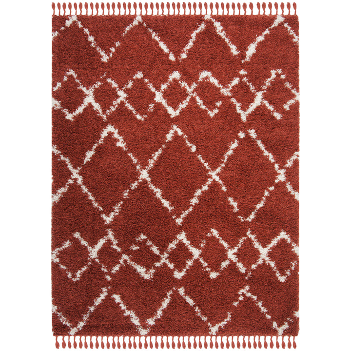 SAFAVIEH Pro Lux Shag Collection PLX434P Rust / Creme Rug Image 1