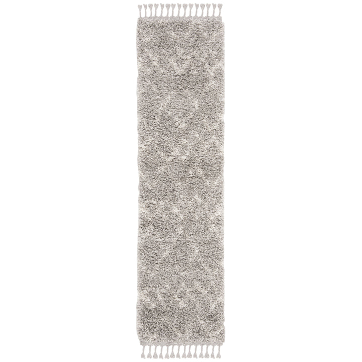 SAFAVIEH Pro Lux Shag Collection PLX434F Grey / Cream Rug Image 5