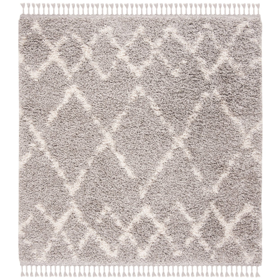 SAFAVIEH Pro Lux Shag Collection PLX434F Grey / Cream Rug Image 1