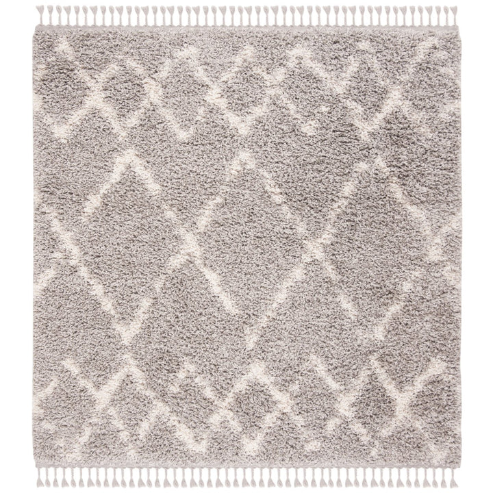 SAFAVIEH Pro Lux Shag Collection PLX434F Grey / Cream Rug Image 1