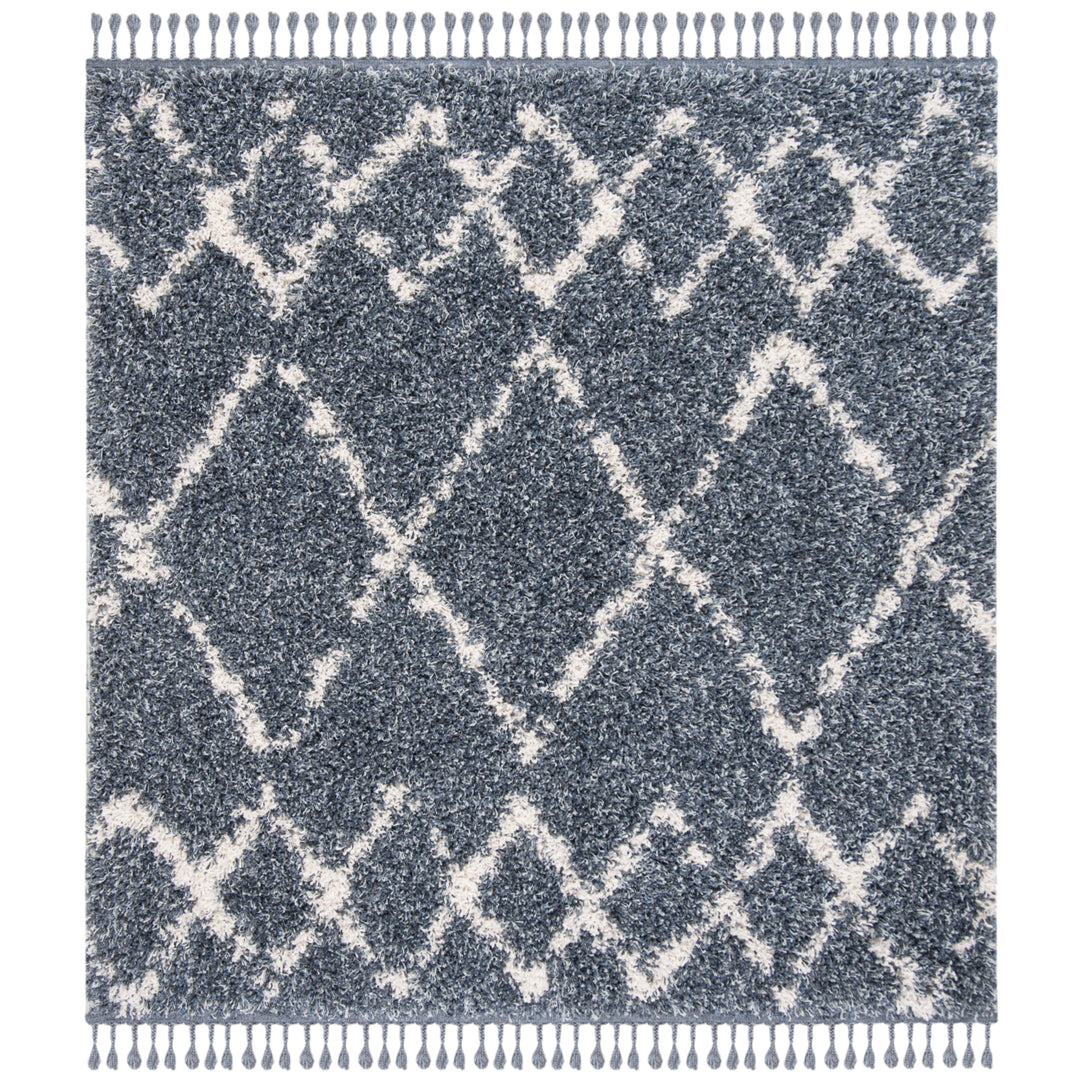 SAFAVIEH Pro Lux Shag Collection PLX434L Blue / Creme Rug Image 6